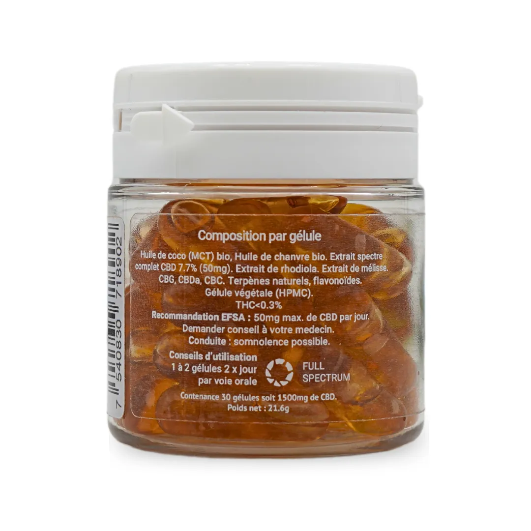 LeGrossiste Anti-stress CBD-kapsler 1500mg 30 stk