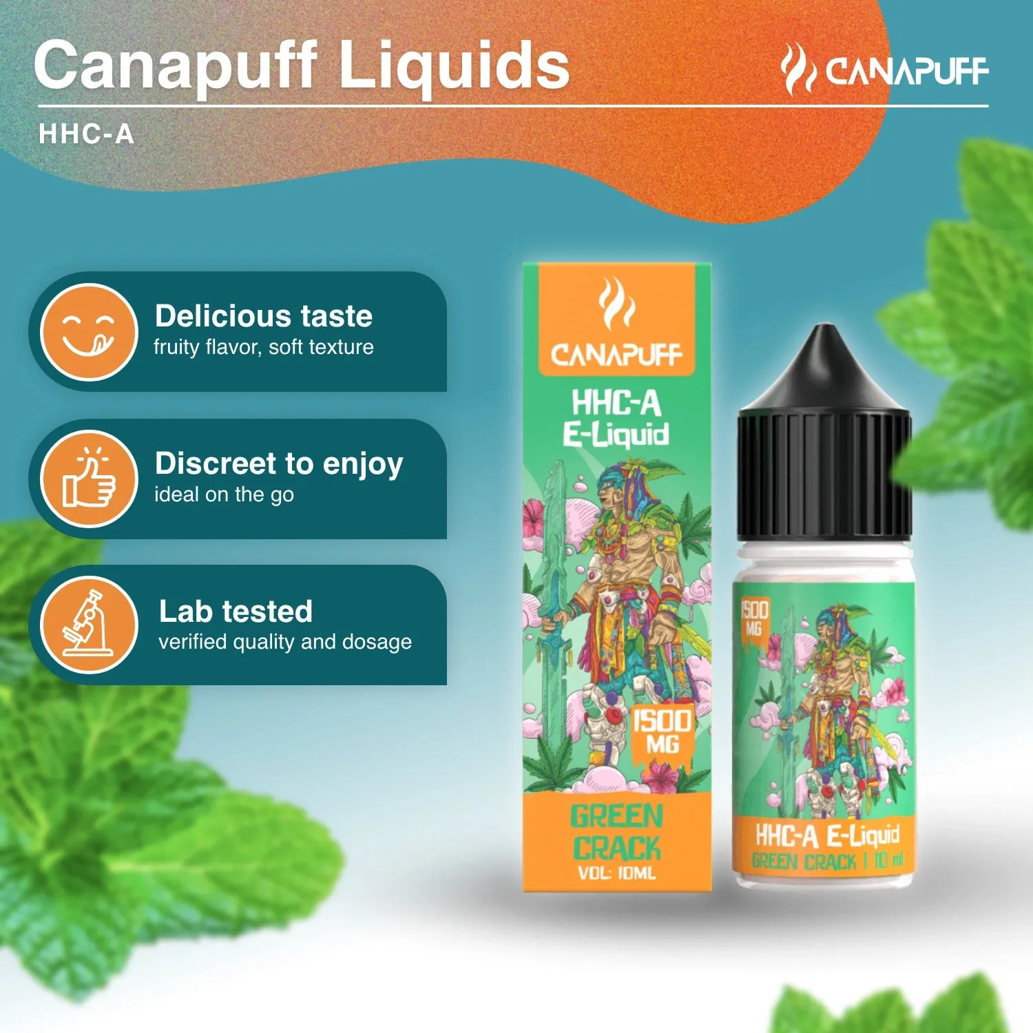 Canapuff HHC-A Green Crack e-væske 1500mg sitrus