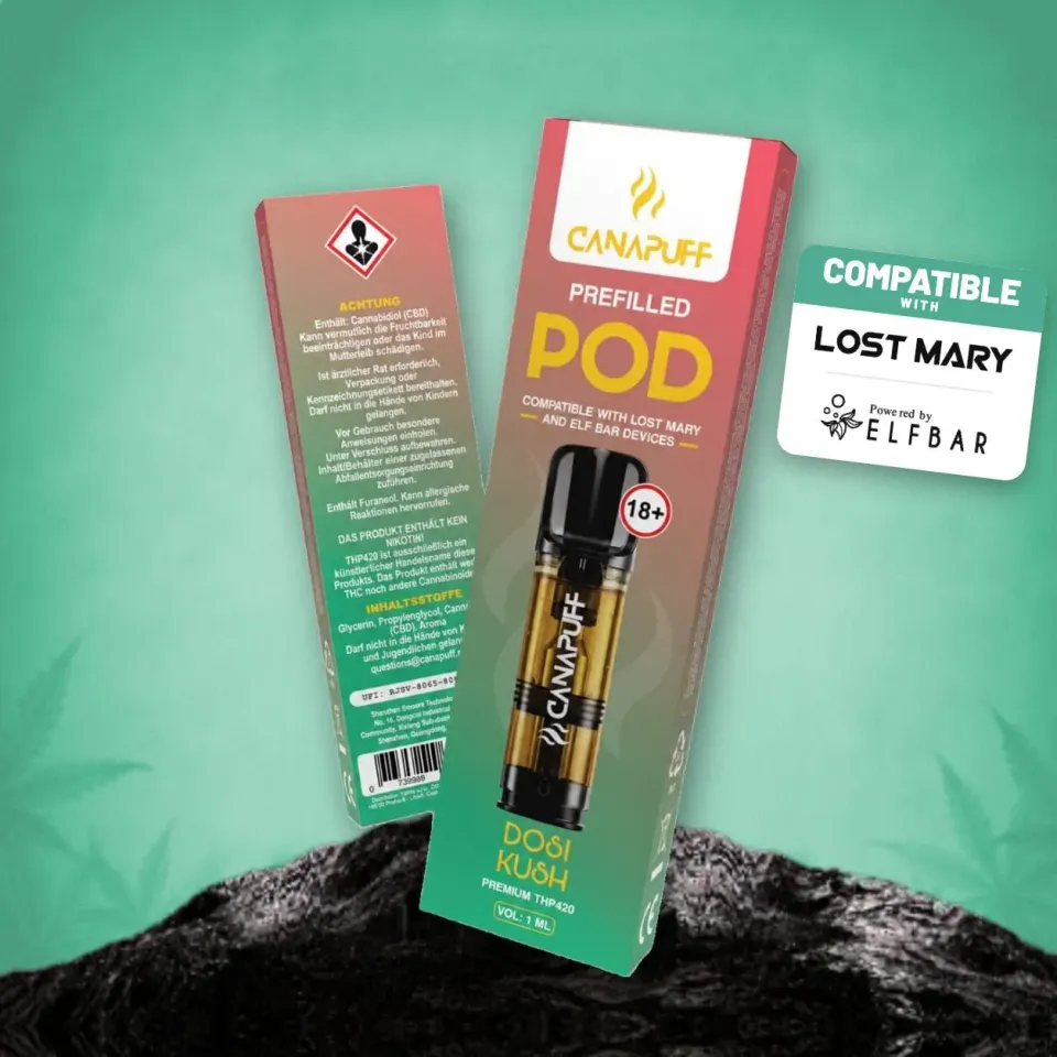 Canapuff THP420 Dosi Kush pod 1 ml sitrus