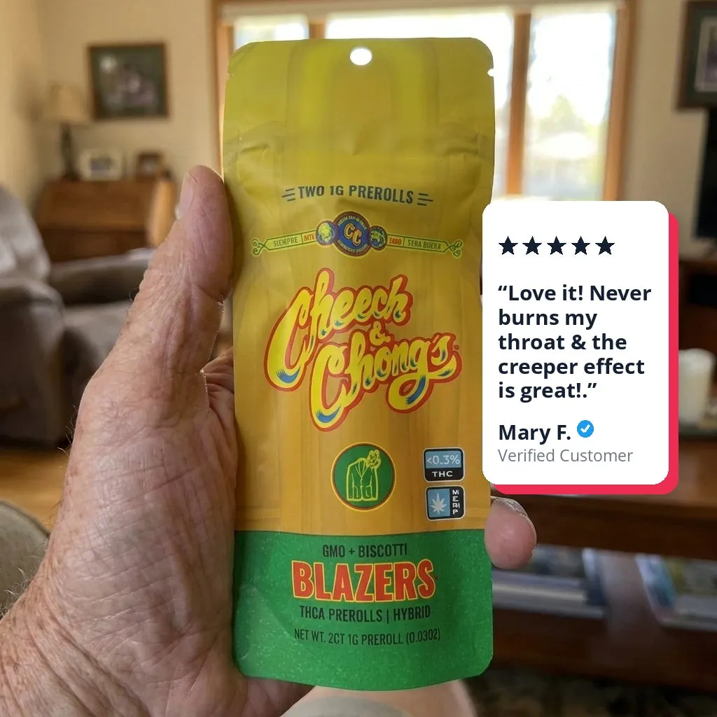 Cheech & Chong Blazers prerolls GMO Biscotti 2-pak 2 g