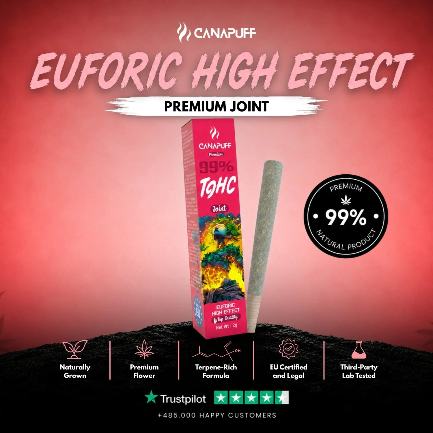 Canapuff T9HC Joint Euforic 99% 1 stk søt frukt
