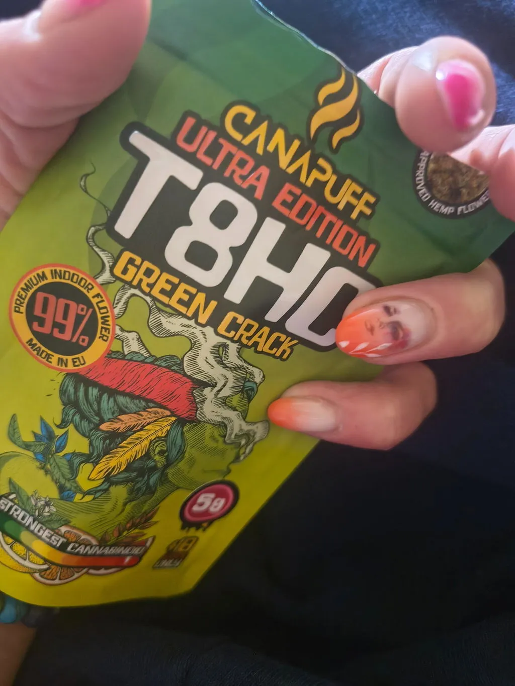 Canapuff T8HC Blomster Green Crack 99% 1g citrus