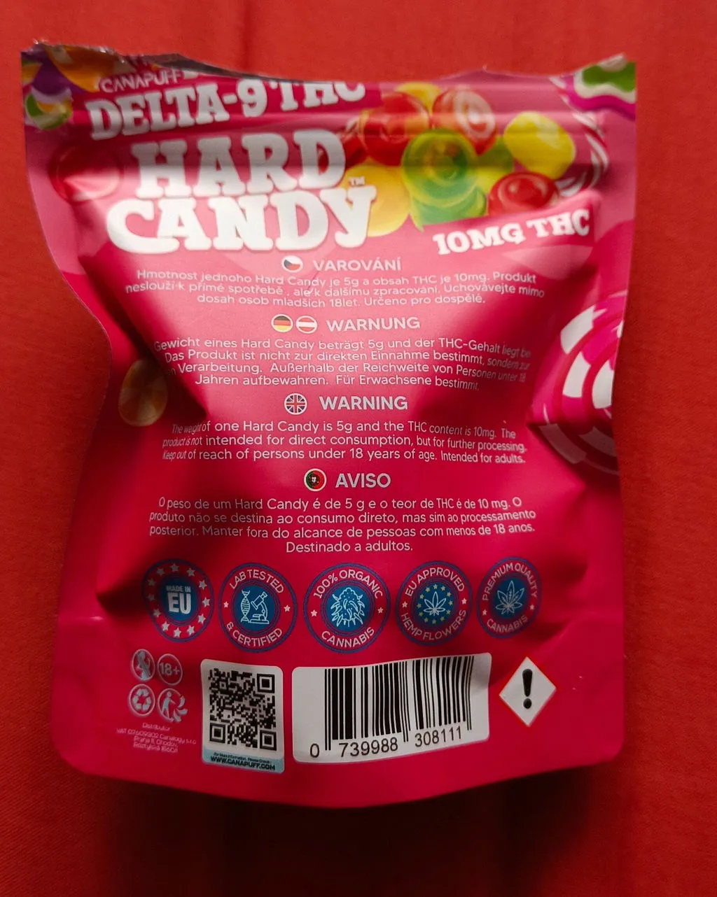 Canapuff Happy Hard Candy drops Delta-9 10 stk frukt