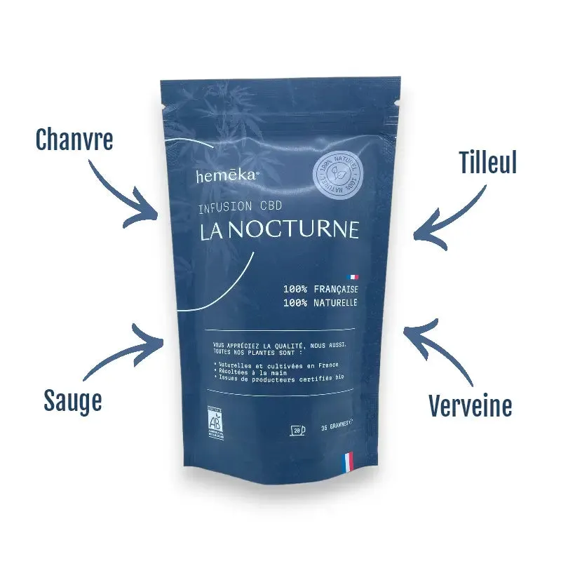 Hemeka La Nocturne CBD-te hampeblanding kveld