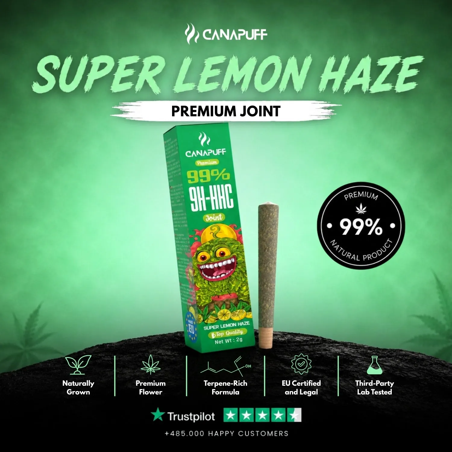 Canapuff Super Lemon Haze 9H-HHC-joint sitron