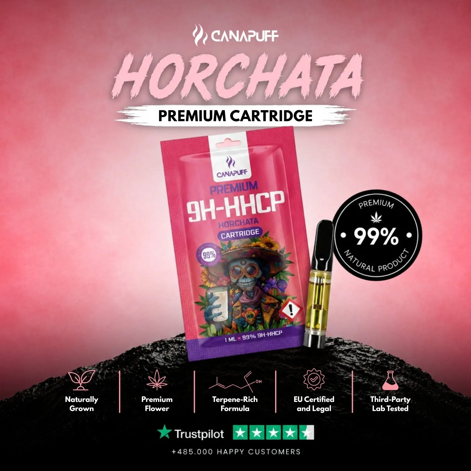 Canapuff 9H-HHCP vapepatron horchata kremet 1 ml