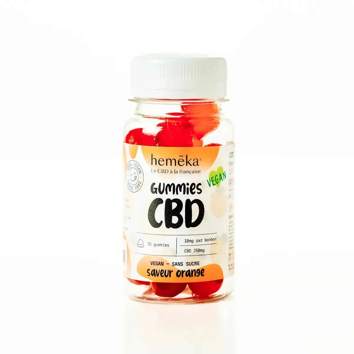 Hemeka Orange CBD-gummies 10 mg 25 stk fruktig uten THC