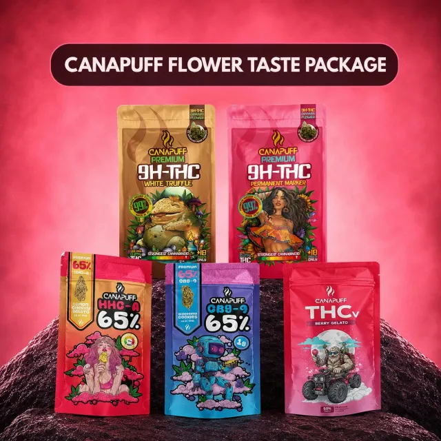 Canapuff Smakspakke blomster 4x1g mix