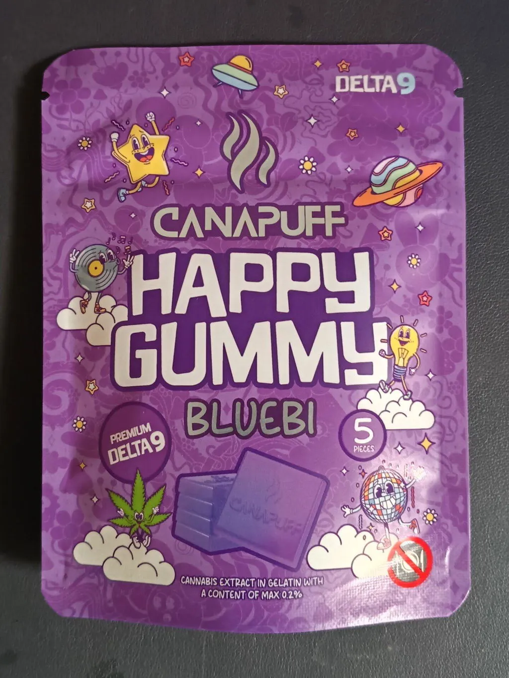 Canapuff Happy Gummy Bluebi vingummi 1 stk Delta 9