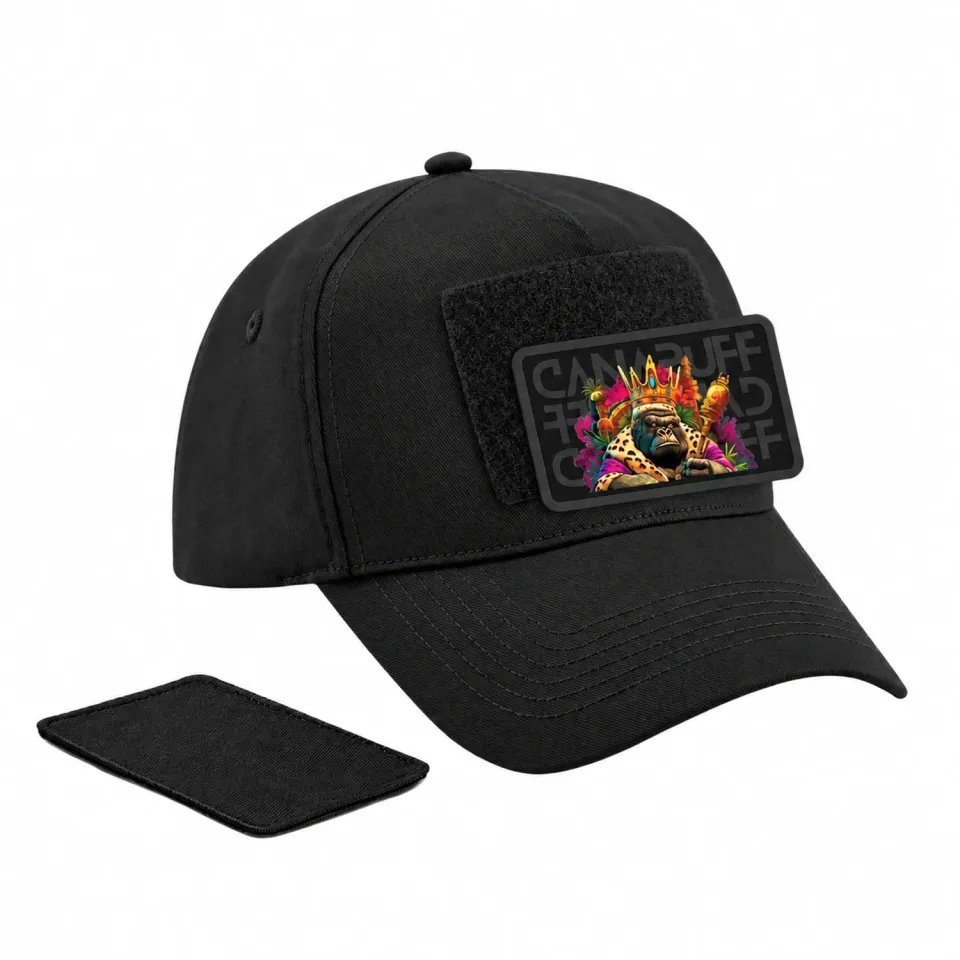 Canapuff Monkey King caps svart bomull snapback