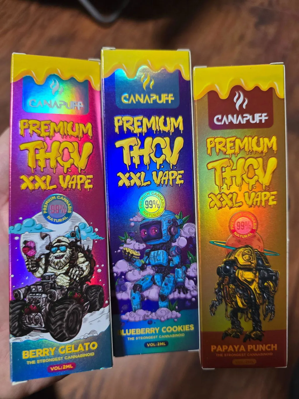 Canapuff Berry Gelato THCv vape 2 ml 99% bær