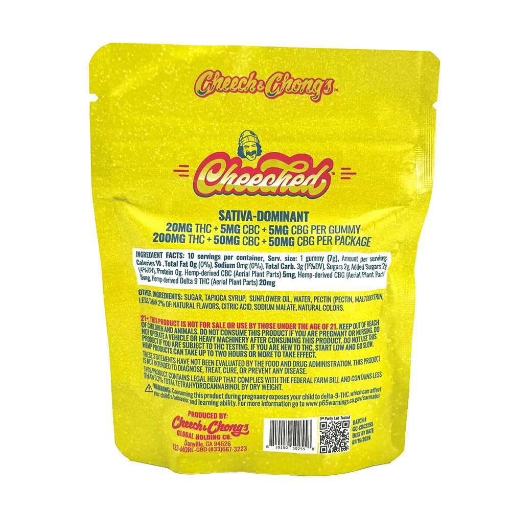 Cheech & Chong Legends Sativa THC gummies mango 200 mg sterk
