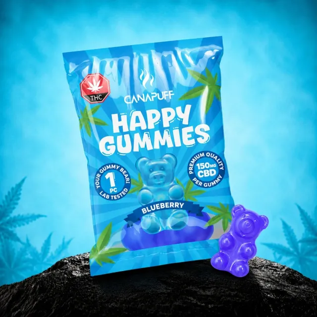 Canapuff CBD Gummies Blueberry vingummi 1 stk søt