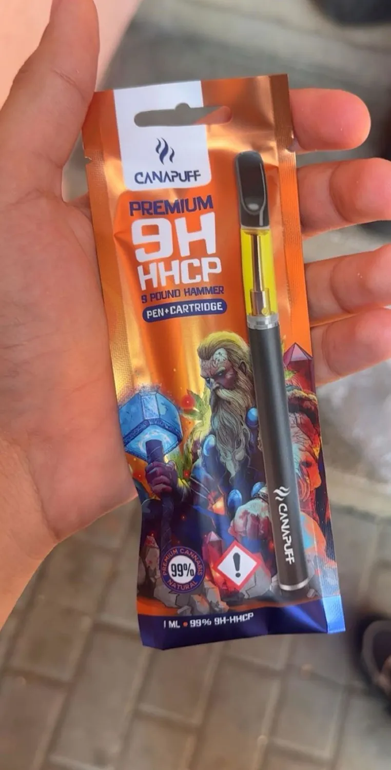 Canapuff 9 Pound Hammer 9H-HHCP vapepen 1ml sitrus