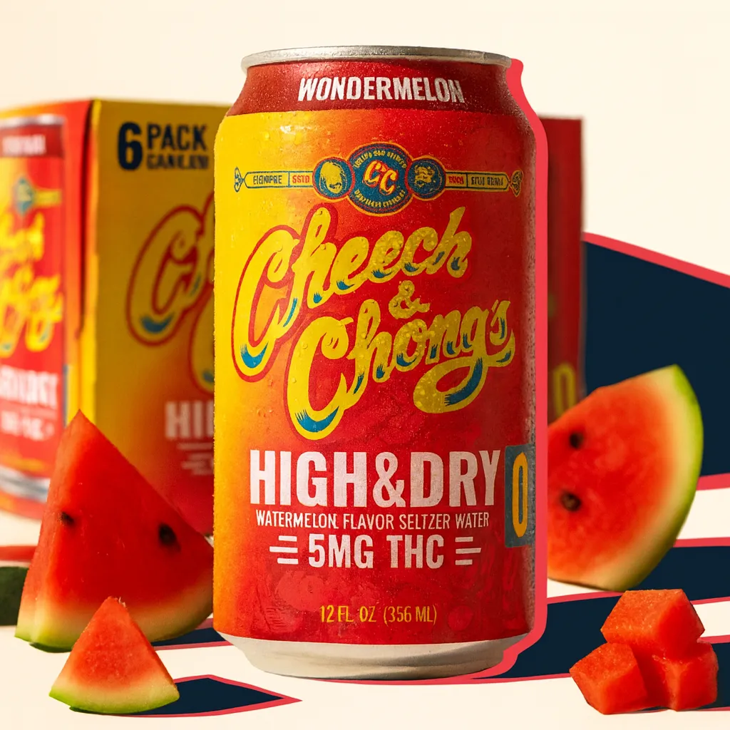 Cheech & Chong High & Dry Wondermelon THC-seltzer 6-pack 30 mg