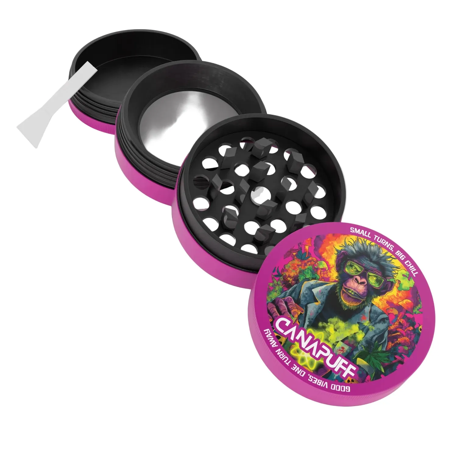 Canapuff Atomic Monkey grinder 60 mm metall 4-delt