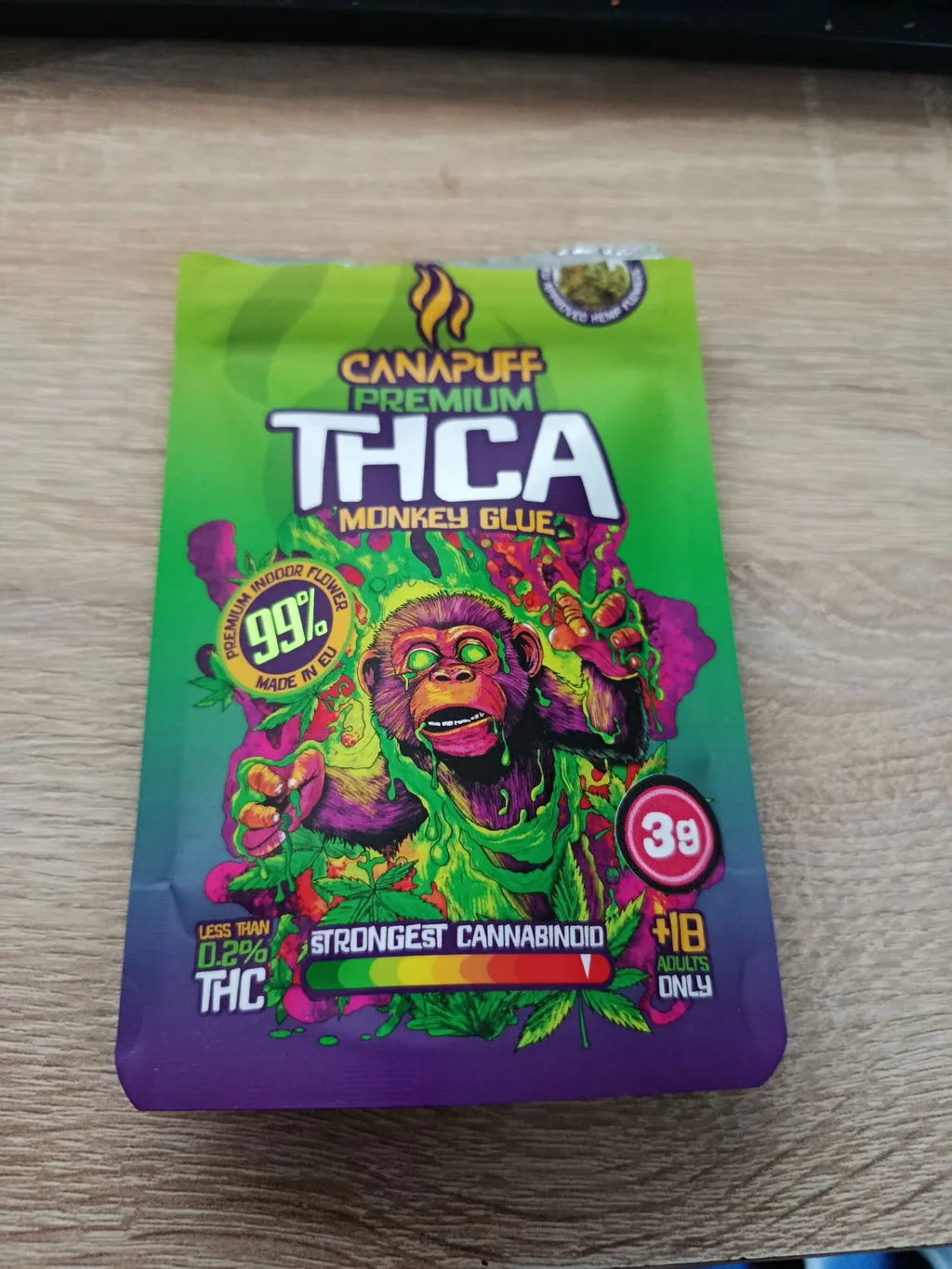 Canapuff Monkey Glue THCA-topskudd 1g harpiks