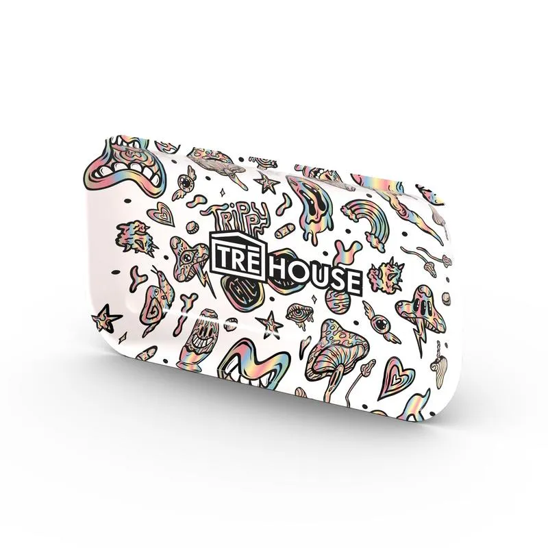 Tre House Metal Rolling Tray rullebrett hvit – metall