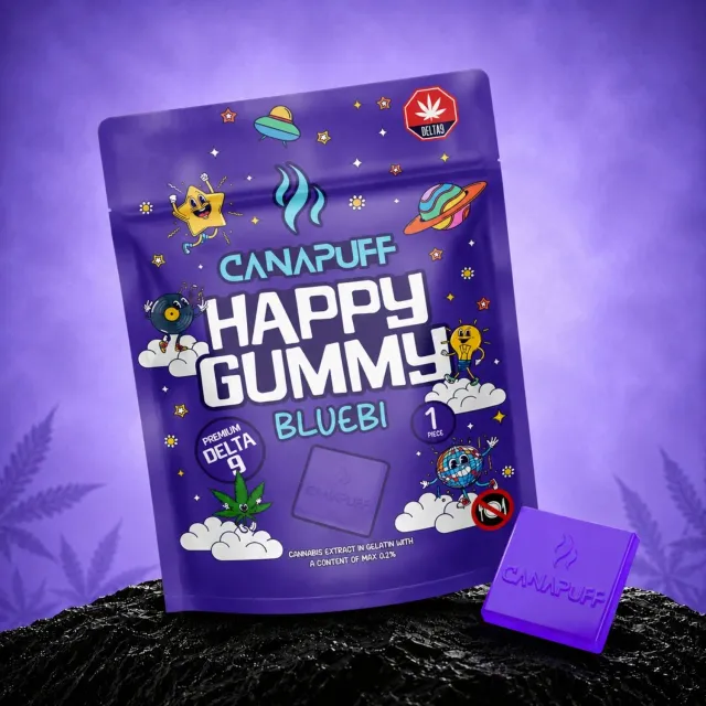Canapuff Happy Gummy Bluebi vingummi 1 stk Delta 9