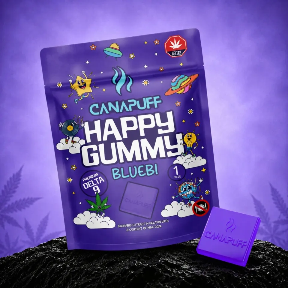 Canapuff Happy Gummy Bluebi vingummi 1 stk Delta 9