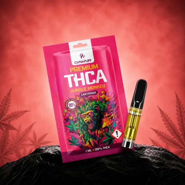 Canapuff THCA Jungle Monkey vape-patron 99% jordaktig