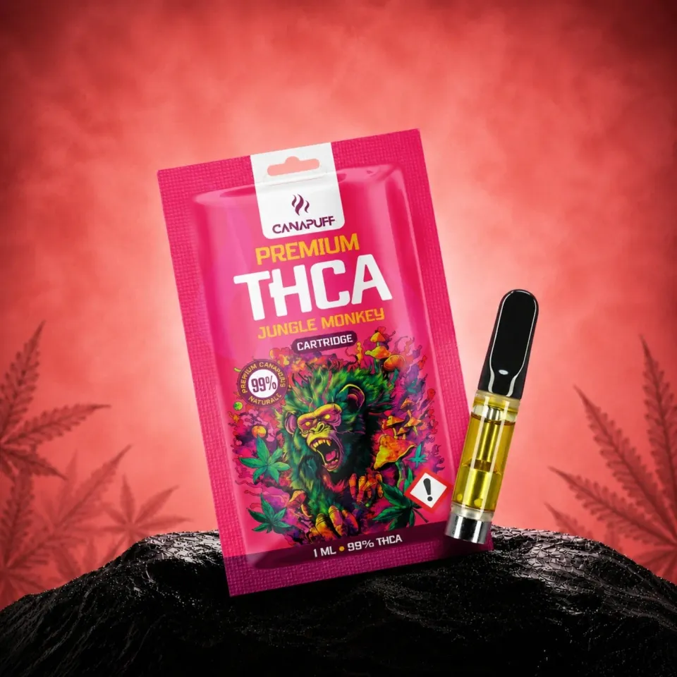 Canapuff THCA Jungle Monkey vape-patron 99% jordaktig