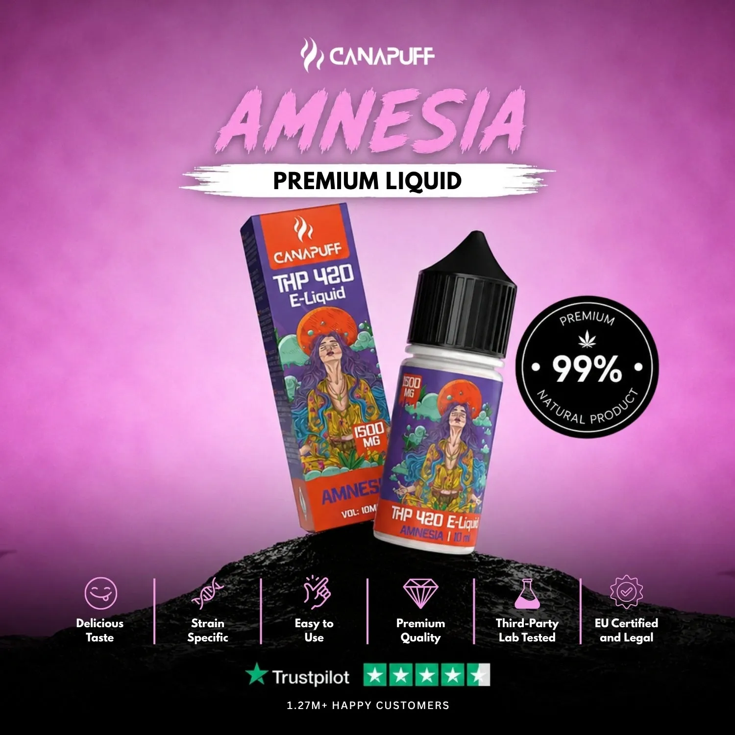 Canapuff THP420 Liquid Amnesia 1500mg urt