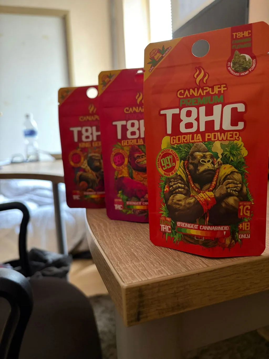Canapuff Gorilla T8HC-blomst bundle 3x1 g fruktig testpakke