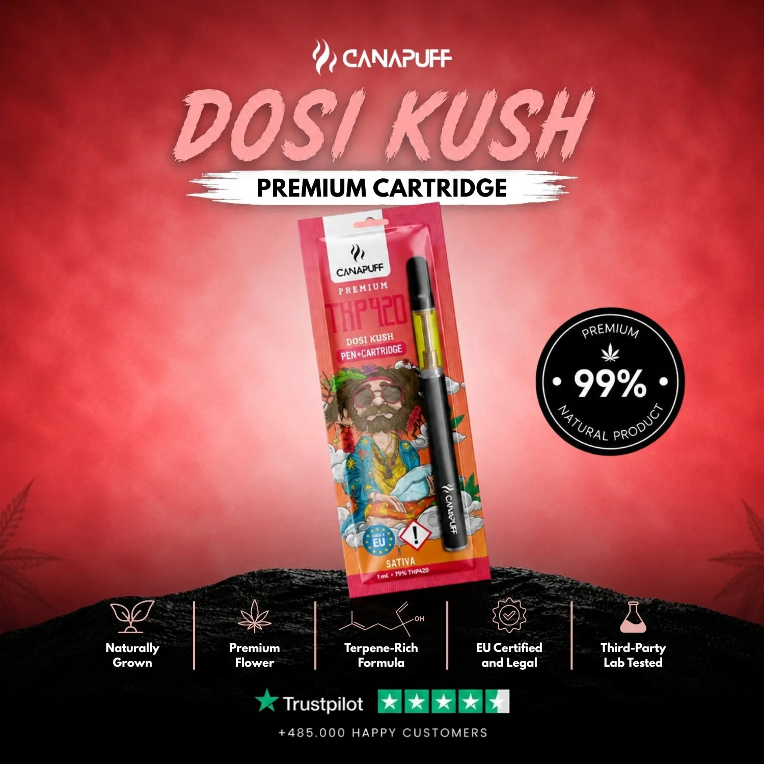 Canapuff Dosi Kush THP420 vape penn + patron 79%