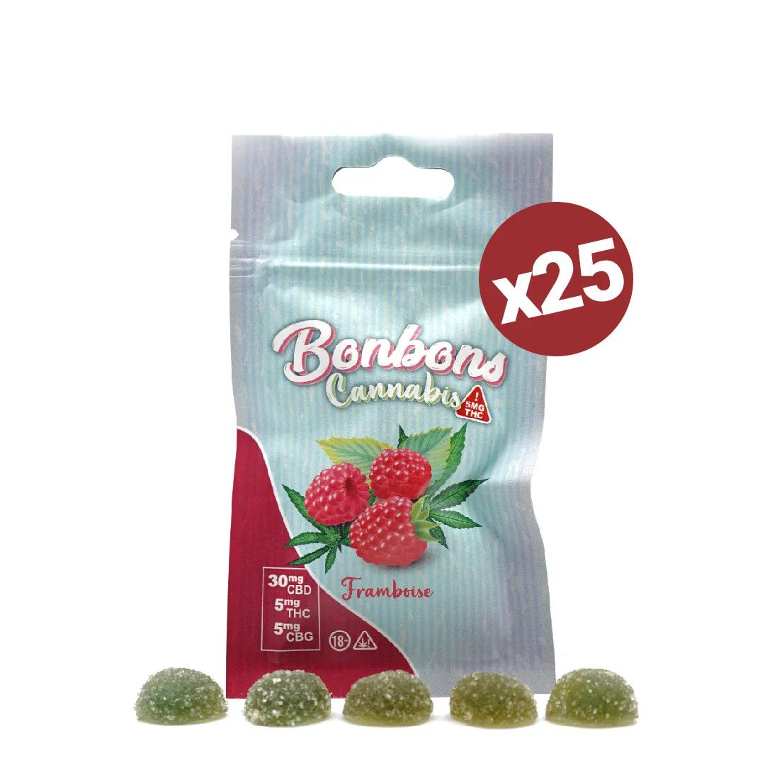 LeGrossiste Bonbons CBD-godteri 5 poser bringebær