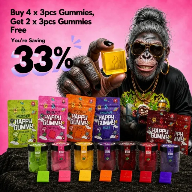 Canapuff Gummy vingummi bundle 6-pakning mix