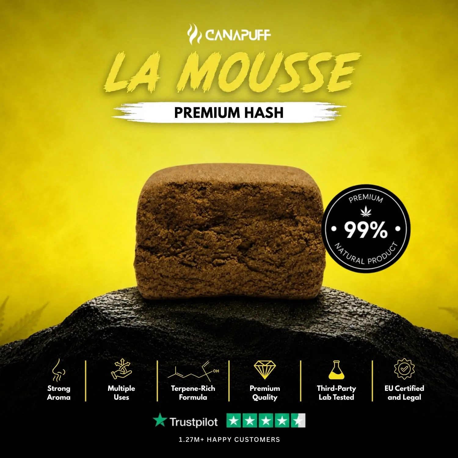 Canapuff La Mousse CBD-hash 1 g kremet