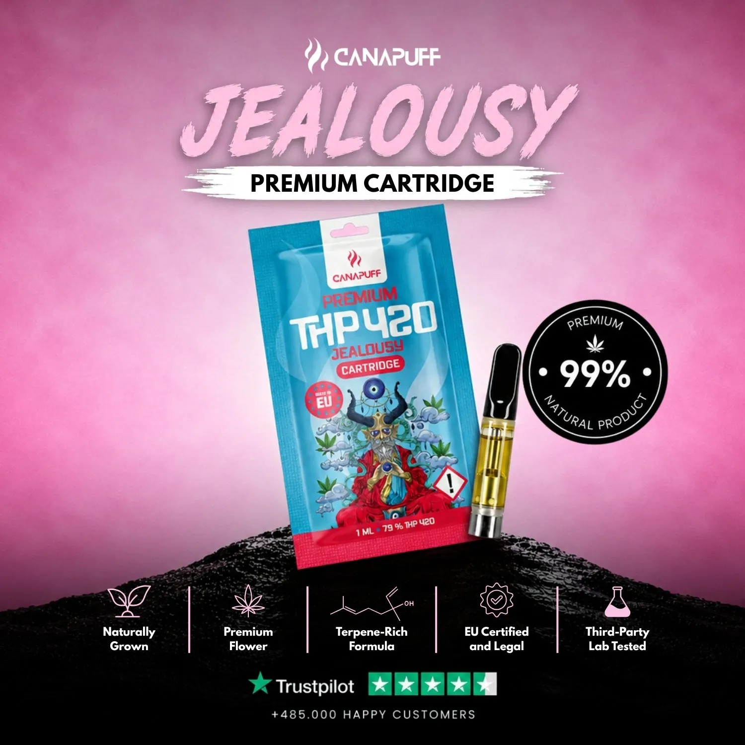 CanaPuff THP420 Jealousy vapepatron plomme