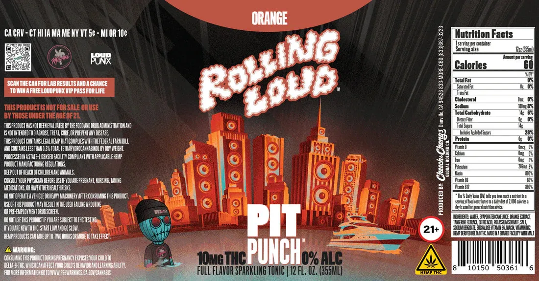 Cheech & Chong Pit Punch Orange THC-brus 4-pk appelsin 20mg