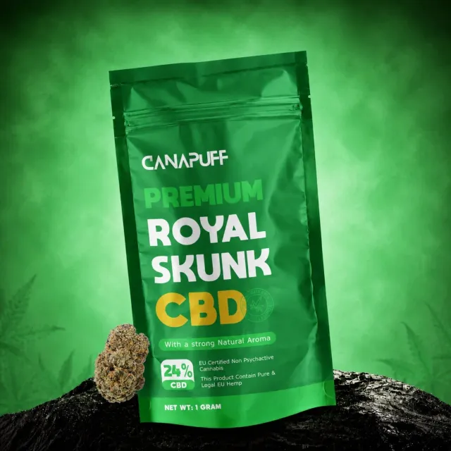 Canapuff Royal Skunk 24% CBD-blomst 1g