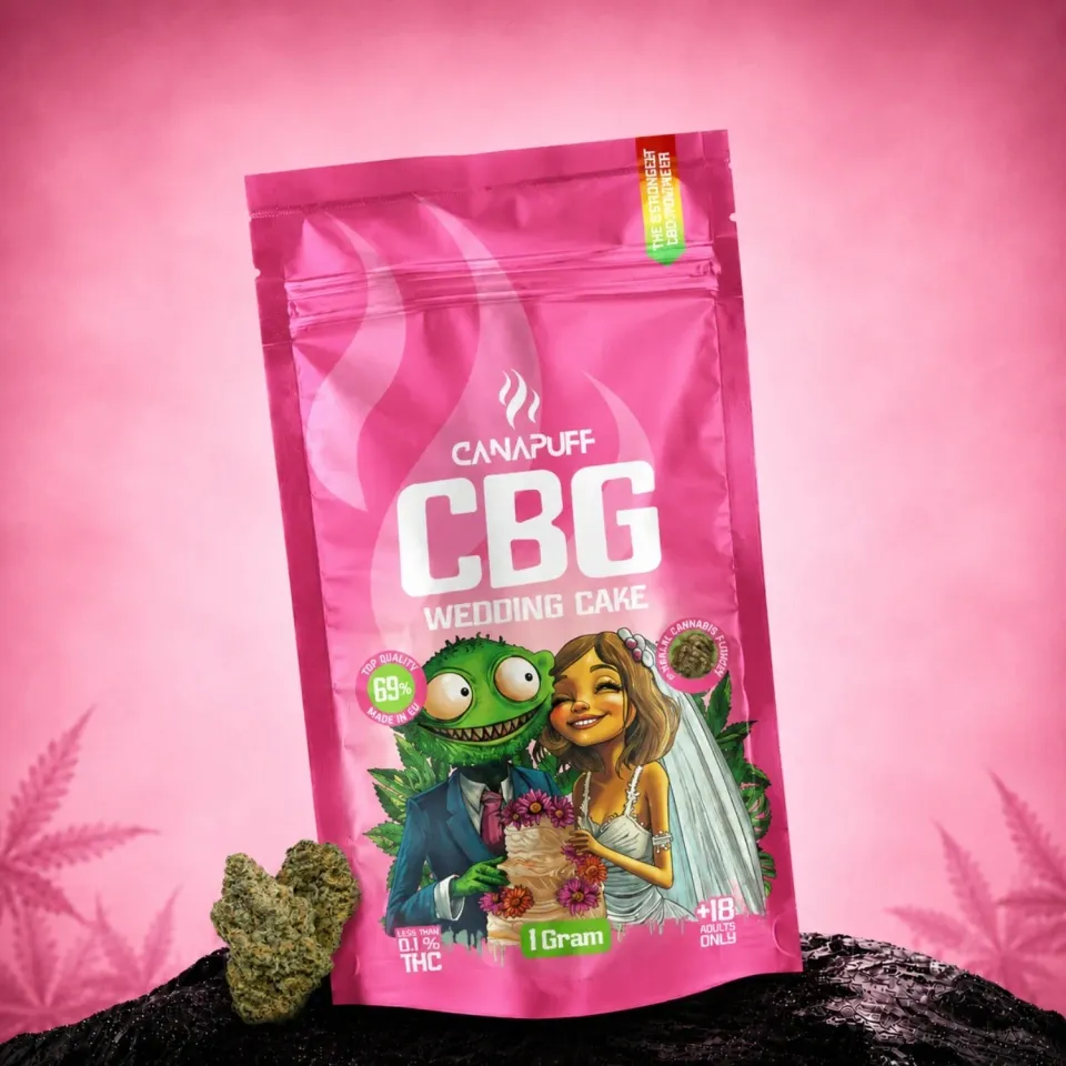 Canapuff Wedding Cake 69% CBG-blomst 1g vanilje