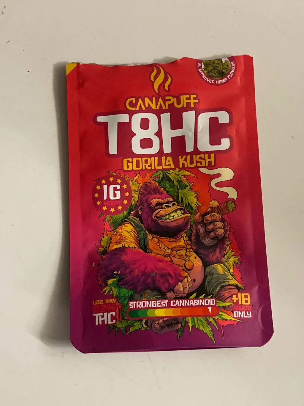Canapuff Gorilla Kush 99% T8HC-blomster 1 g jord
