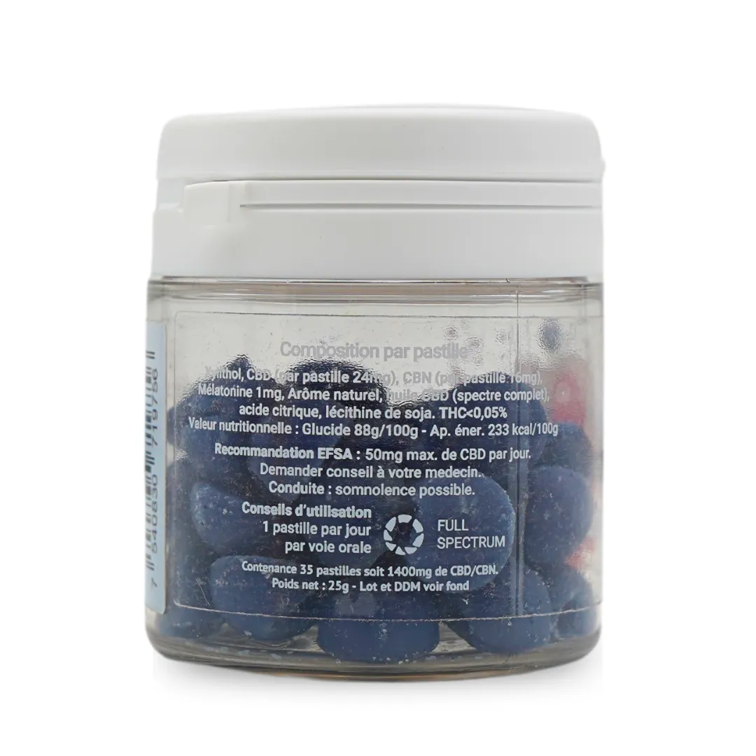 LeGrossiste 1400mg CBD Melatonin godteri røde frukter 35 stk søvn