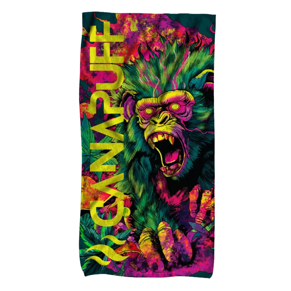 Canapuff Jungle Monkey håndkle 145×70 cm tosidig