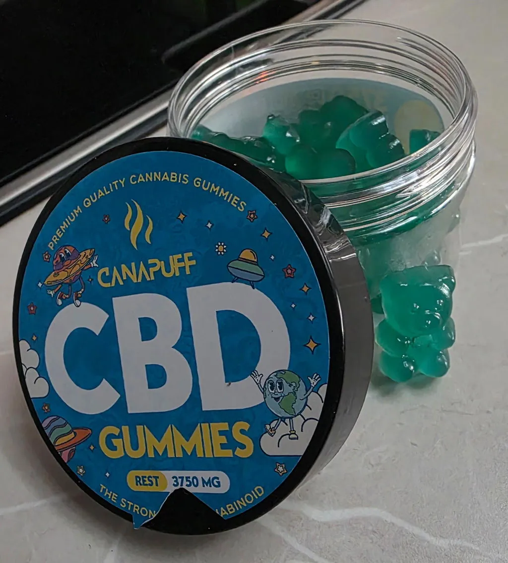 Canapuff CBD Gummies Green Apple vingummi 1 stk syrlig