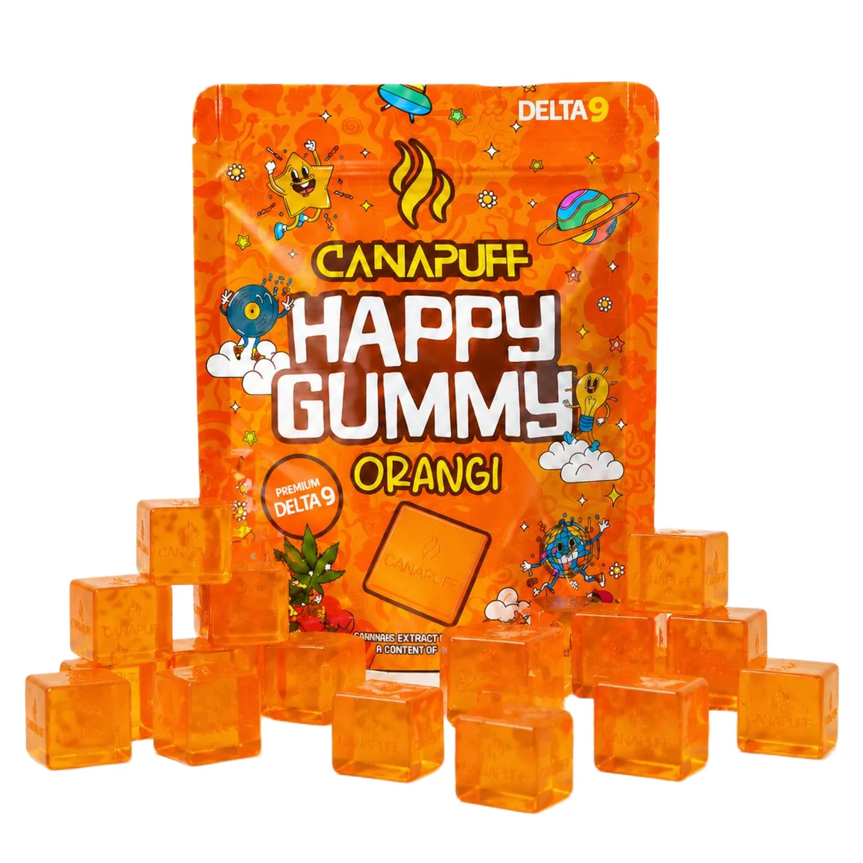 Canapuff Happy Orangi Delta 9 vingummi appelsin 1 stk