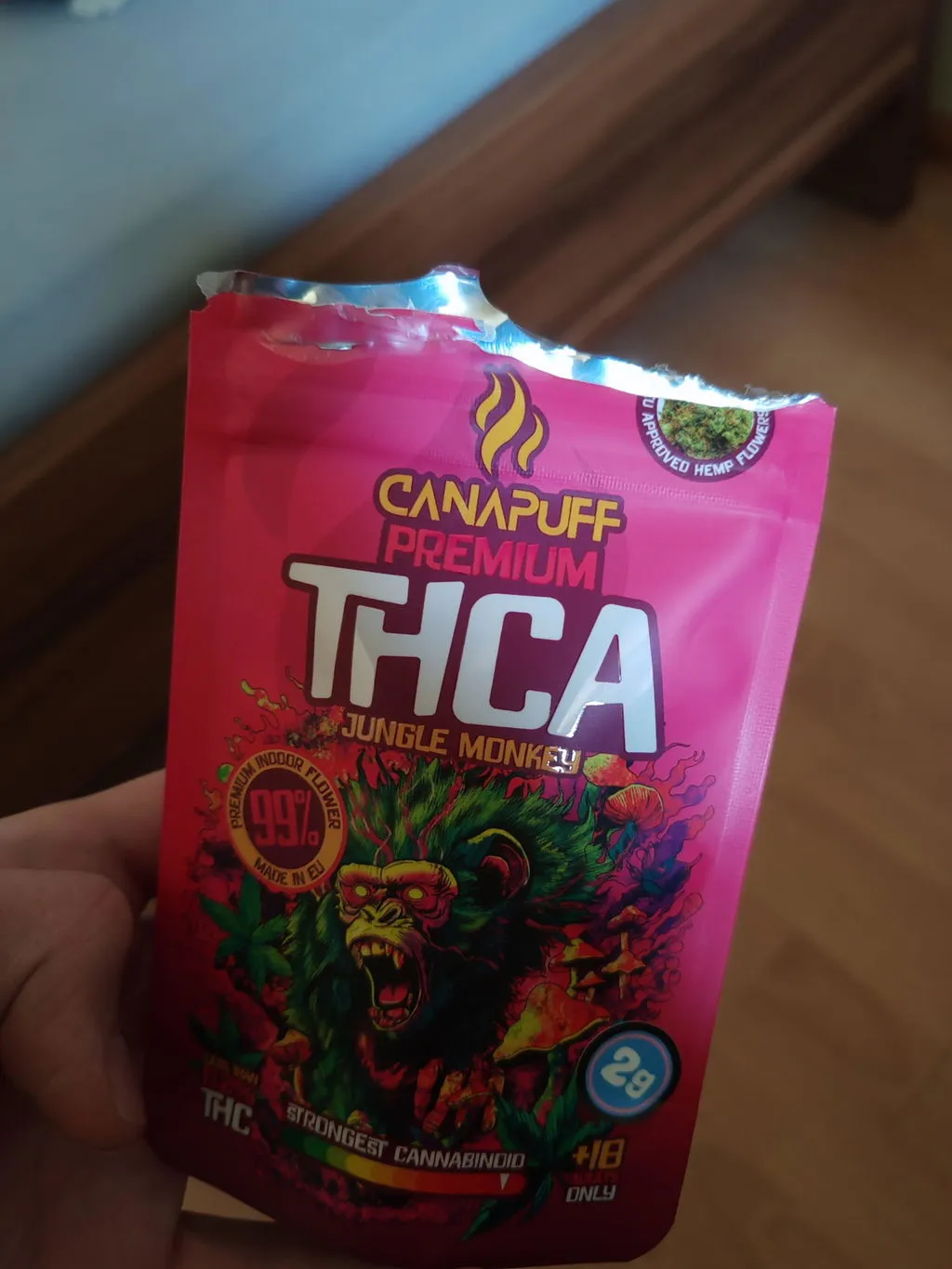 Canapuff Jungle Monkey THCA blomst 1 g jordlig