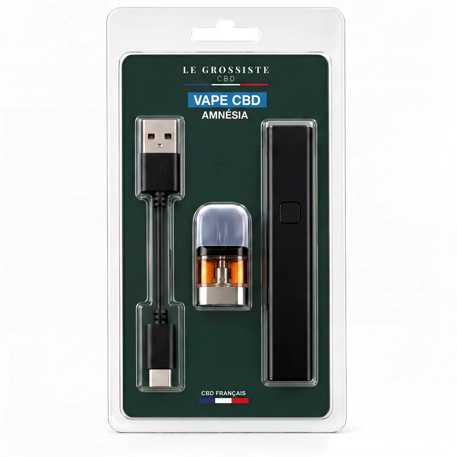 LeGrossiste Amnesia vape penn CBG 1 ml sitron jordlig