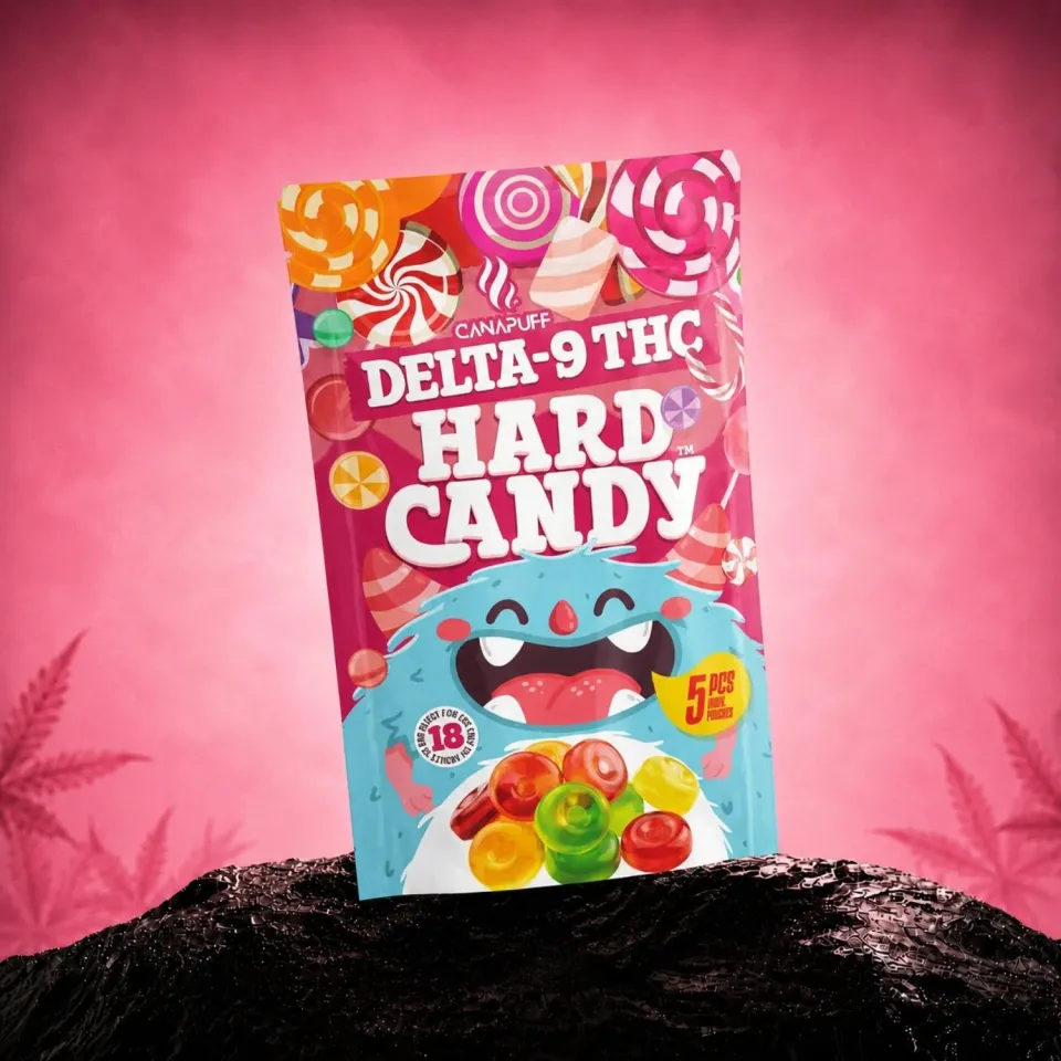 Canapuff Happy Hard Candy drops Delta-9 10 stk frukt