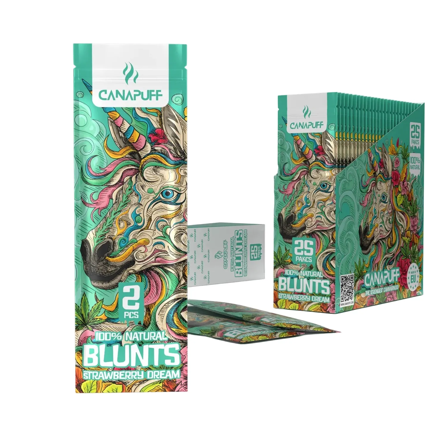 Canapuff Strawberry Dream blunt wraps 2-pakning jordbær