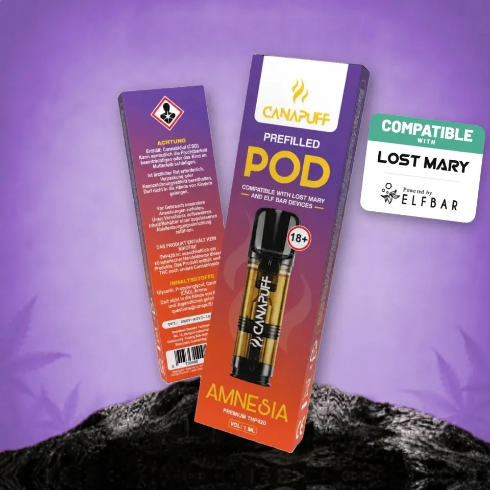 Canapuff THP420 Pod Amnesia 1 ml krydret urt