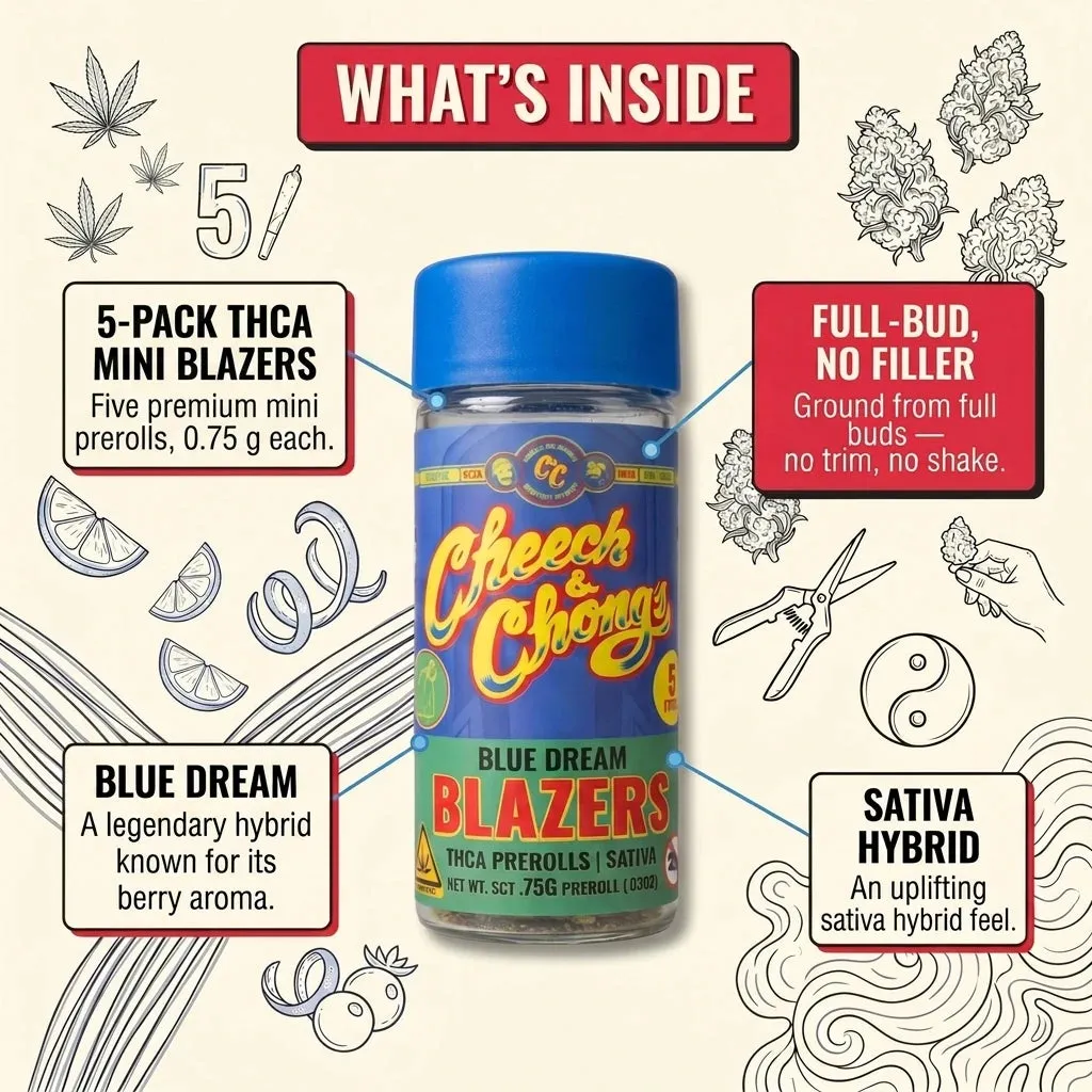 Cheech & Chong Blazers Blue Dream Mini prerolls 5-pk 3,75g sativa