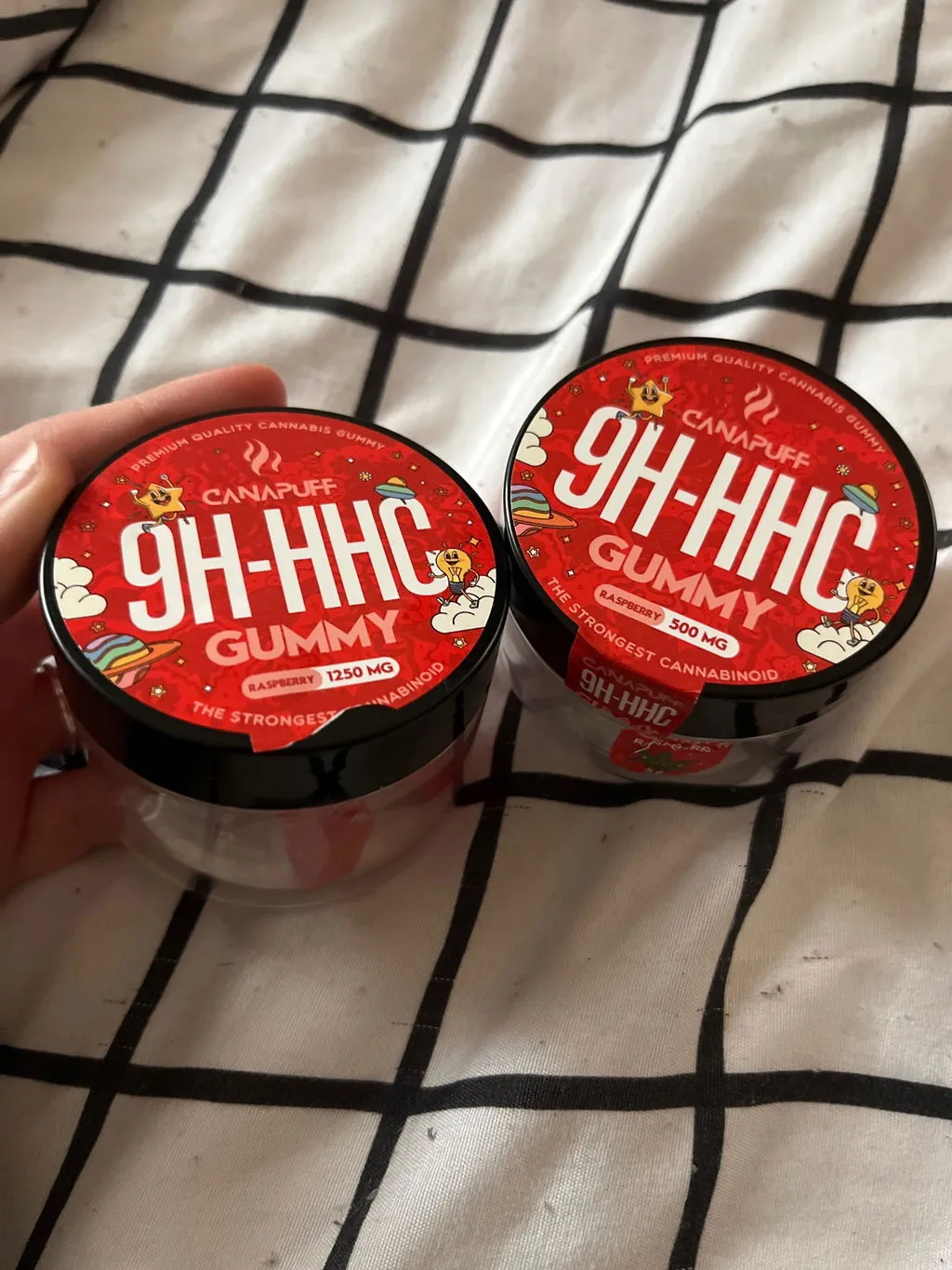 Canapuff 9H-HHC Gummies bringebær 10 stk fruktig