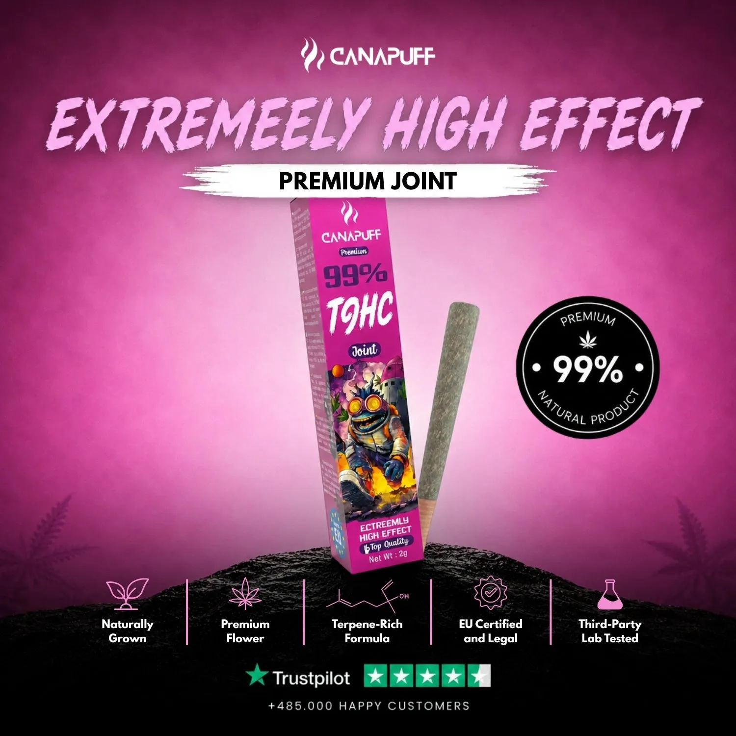 Canapuff Extreemly T9HC-joint 1 stk tropisk