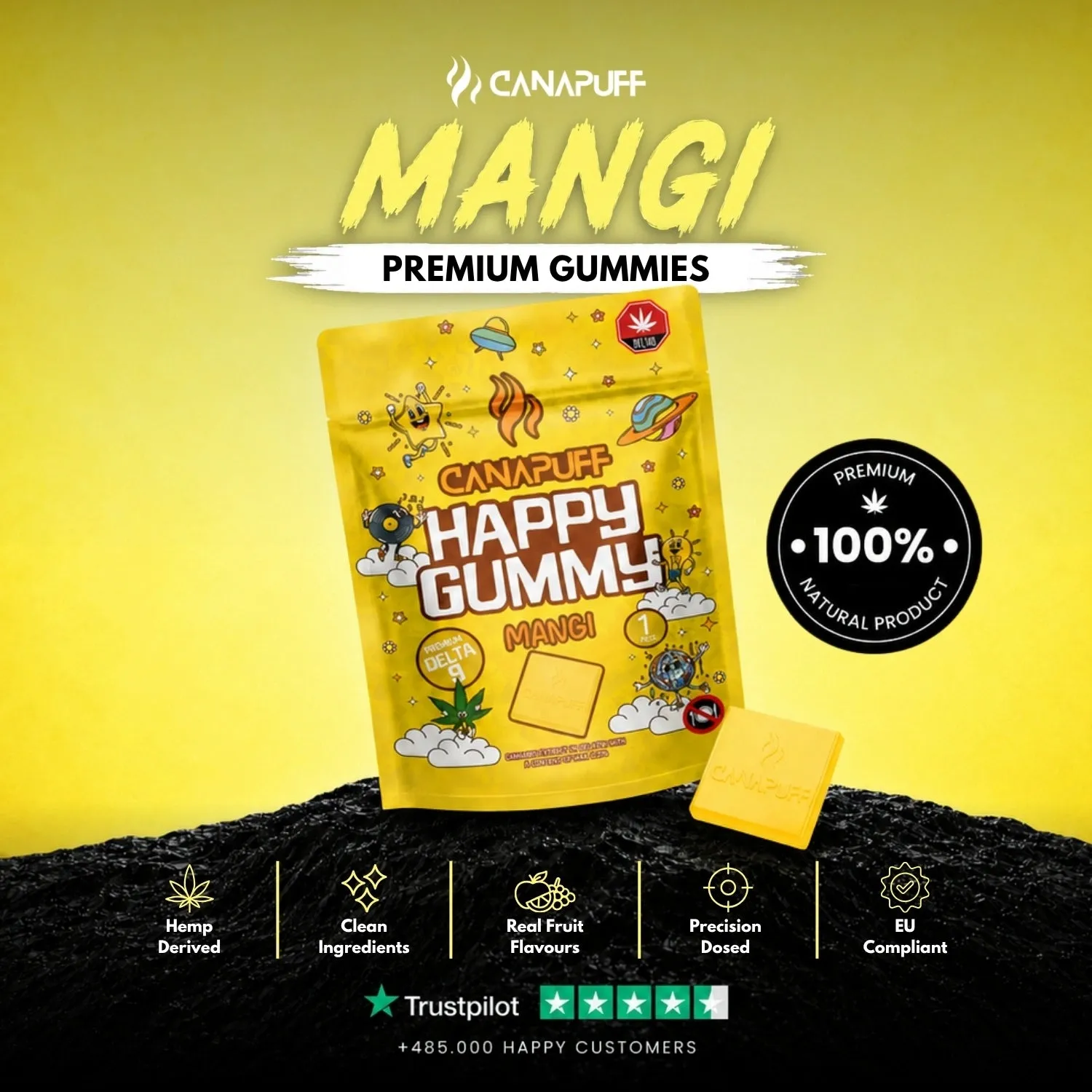 CanaPuff Happy Mangi gummy 1 stk mango